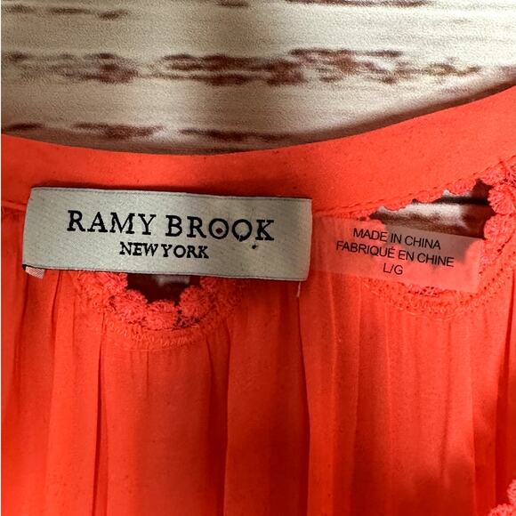 Ramy Brook Matilda Glow Pink Lightweight Mini Smocked Waist Dress Size Large - Picture 11 of 12